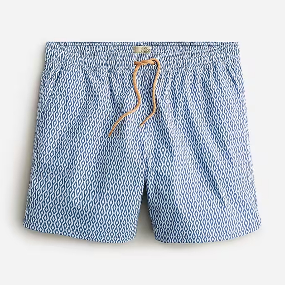 Men's 6" stretch swim trunk in Blue print